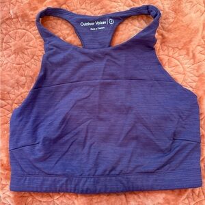 Outdoor Voices High-Neck Blue Sports Bra